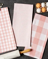 Design Imports Gingham Check Kitchen Collection, Pink, Dishtowel Set