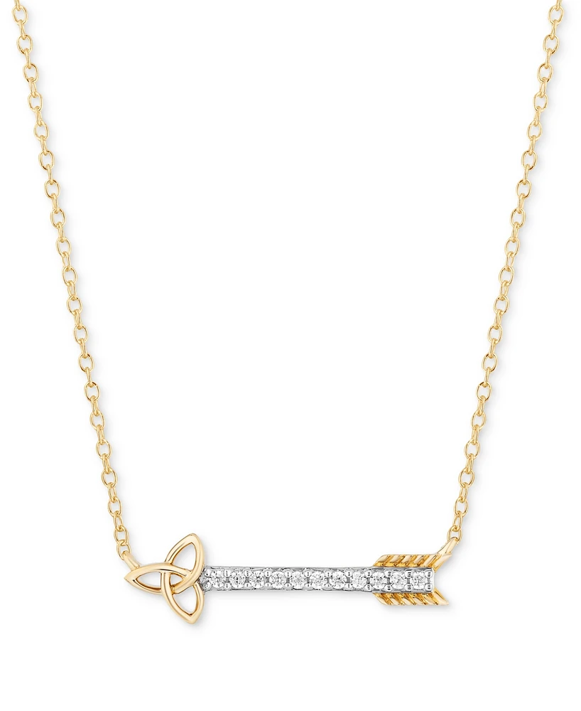 Diamond Arrow Merida Pendant Necklace (1/10 ct. t.w.) in 10k Gold, 16" + 2" extender