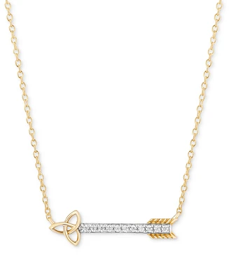 Diamond Arrow Merida Pendant Necklace (1/10 ct. t.w.) in 10k Gold, 16" + 2" extender