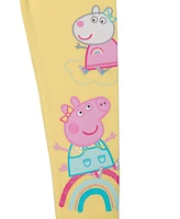 Peppa Pig Toddler & Little Girls Short Sleeve Ruffle Top Rib Legging, 2pc set