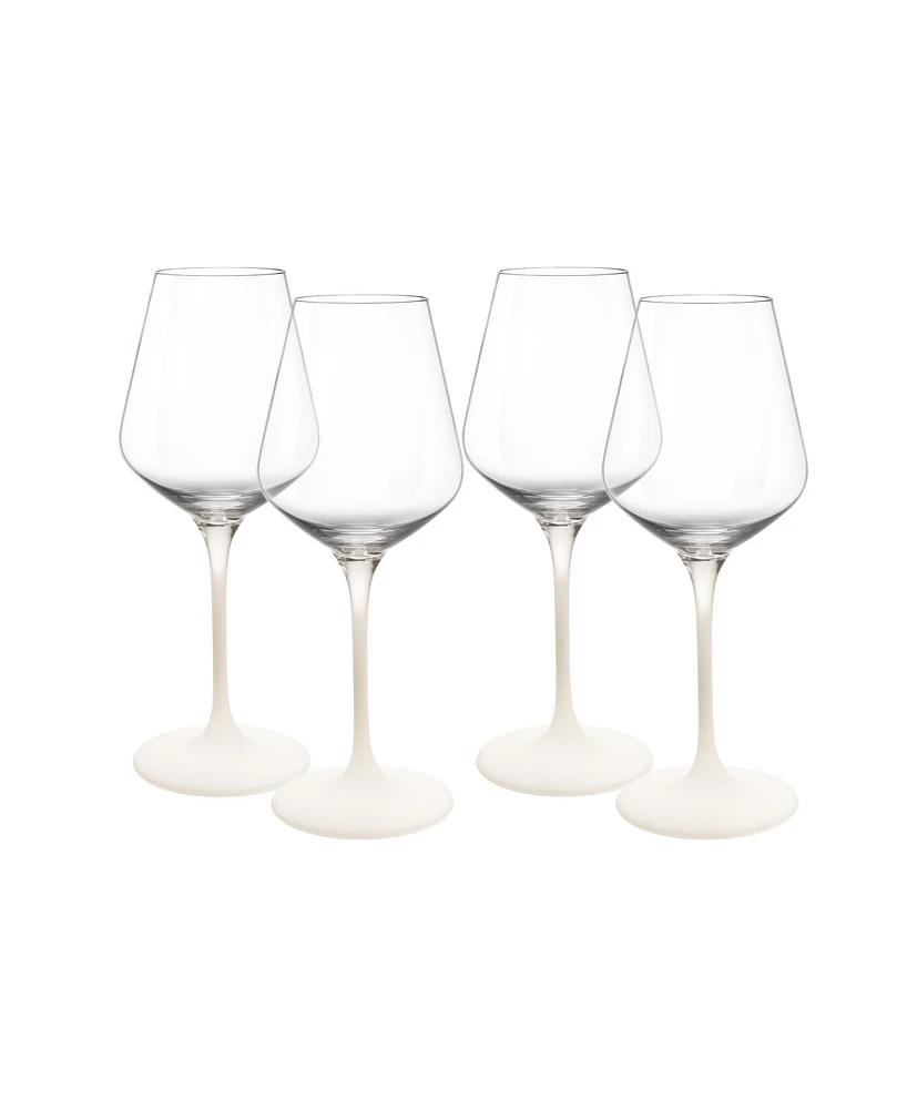 Villeroy Boch Manufacture Rock Blanc White Wine Glasses, Set of 4