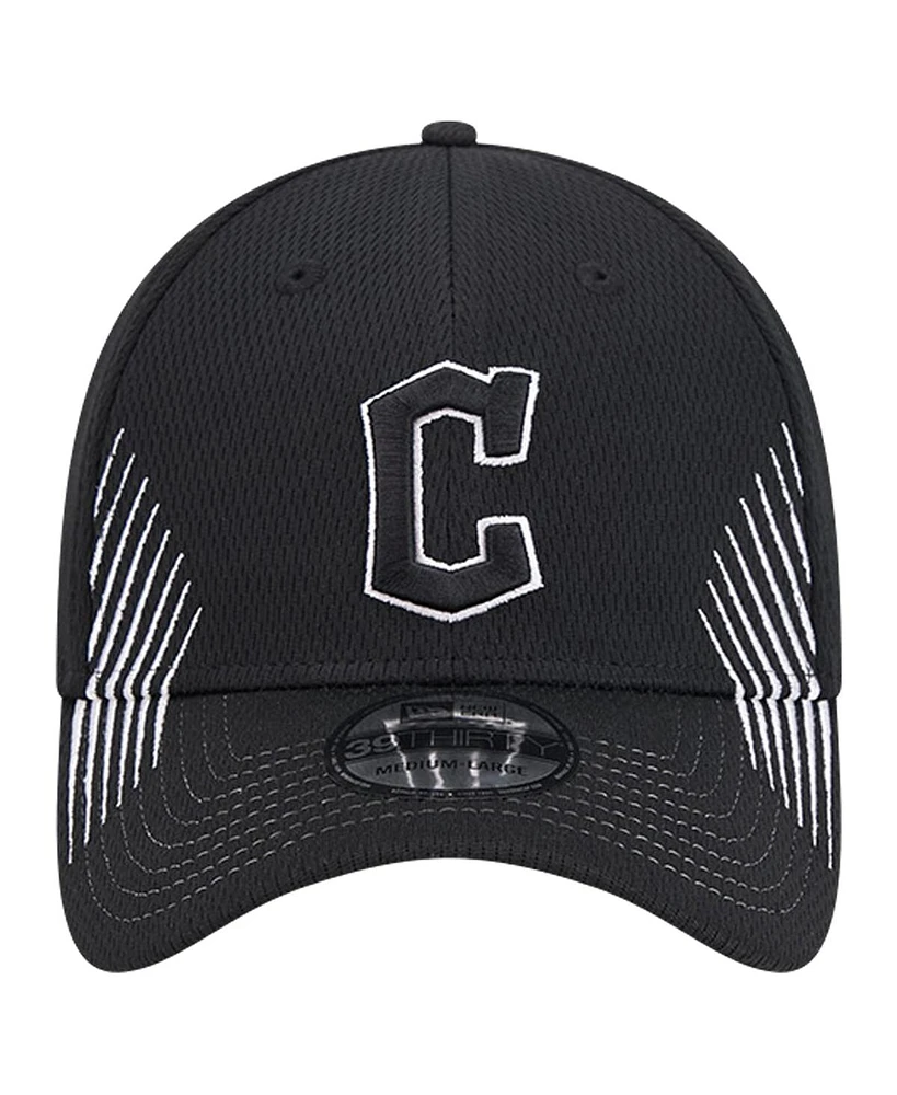 New Era Men's Black Cleveland Guardians Active Dash Mark 39THIRTY Flex Hat