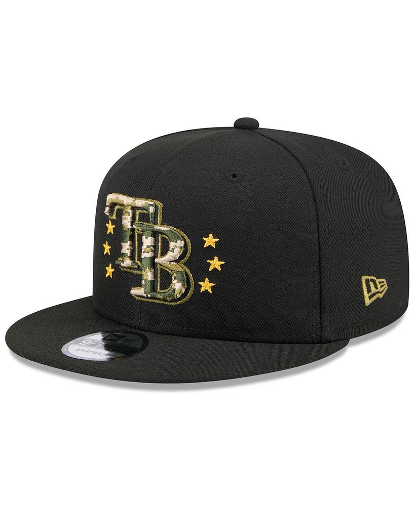 New Era Men's Black Tampa Bay Rays 2024 Armed Forces Day 9FIFTY Snapback Hat