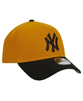 New Era Men's Gold/Black New York Yankees Rustic A-Frame 9FORTY Adjustable Hat