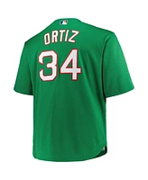 Mitchell & Ness Men's David Ortiz Kelly Green Boston Red Sox Big Tall Cooperstown Collection Mesh Batting Practice Jersey