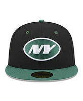 New Era Men's Black/Green York Jets Flipside 2Tone 59FIFTY Fitted Hat