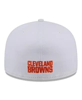 New Era Men's White Cleveland Browns Omaha 59FIFTY Fitted Hat