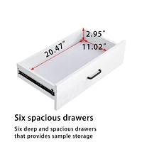 Wood Mdf Boards, 6 Drawers Dresser, White