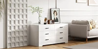 Simplie Fun White 6-Drawer Dresser for Modern Storage