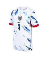 Nike Youth Erling Haaland White Norway National Team 2024 Away Replica Jersey