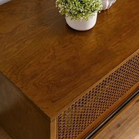 Mid Century Modern Rattan Tv Stand for 65"