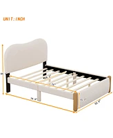 Streamdale Furniture Full Size Upholstered Platform Bed With Wood Supporting Feet