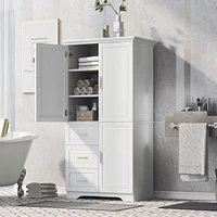 Tall & Wide Storage Cabinet with 3 Drawers & Doors