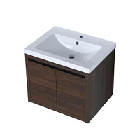 24 Inch Bathroom Cabinet with Sink, Soft Close Doors