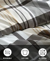 Eddie Bauer Normandy Plaid Microsuede Piece Duvet Cover Set