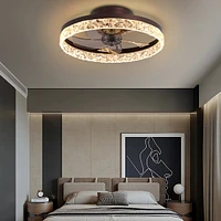 Dimmable Led Ceiling Fan: Brown, 20", 6 Speeds