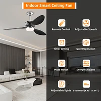 Streamdale Furniture Modern 52" Ceiling Fan with Lights & Remote