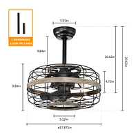 Streamdale Furniture Rustic Farmhouse Ceiling Fan with Remote Control