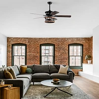 Streamdale Furniture 52" Farmhouse Ceiling Fan with Lights, Remote