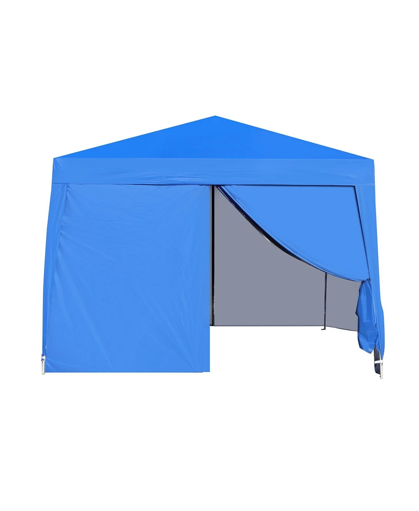 Simplie Fun Blue Pop Up Gazebo with Removable Sidewall & Mosquito Net