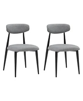 Simplie Fun Modern Dining Chairs Set Of 2, Curved Backrest Round Upholstered And Metal Frame