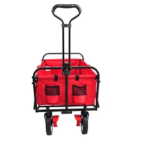 Streamdale Furniture Folding Station Wagon Garden Shopping Atv With Back Frame And Retractable Handle