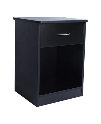 Simplie Fun Black Nightstands and Cabinets for Bedroom or Home Office