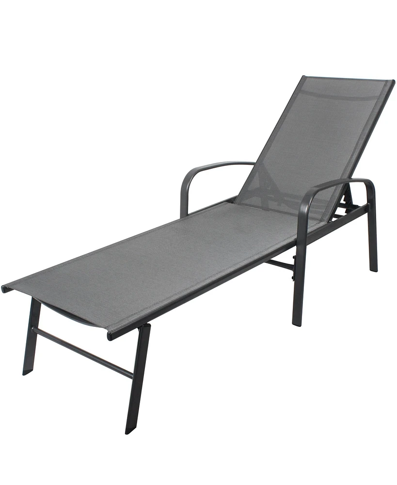 Simplie Fun Outdoor Patio Swimming Pool Lounge Gray Color With Pillow