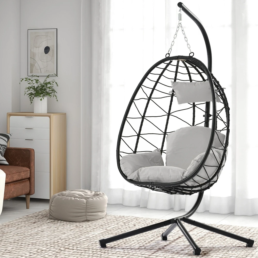 Egg Chair with Stand for Indoor and Outdoor Use