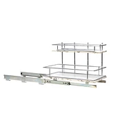 Household Essentials Glidez Chrome-Plated Steel and Faux Marble Pull-Out/Slide-Out Storage Organizer for Under Sink or Cabinet 2-Tier Design