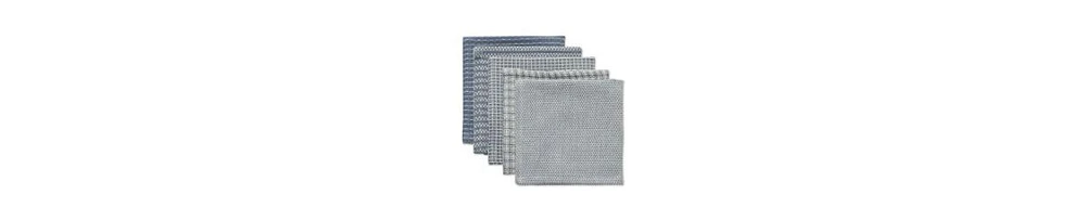 Design Imports Everyday Kitchen Collection Assorted Dishcloth Set, 12x12", Stonewash Blue, 5 Count