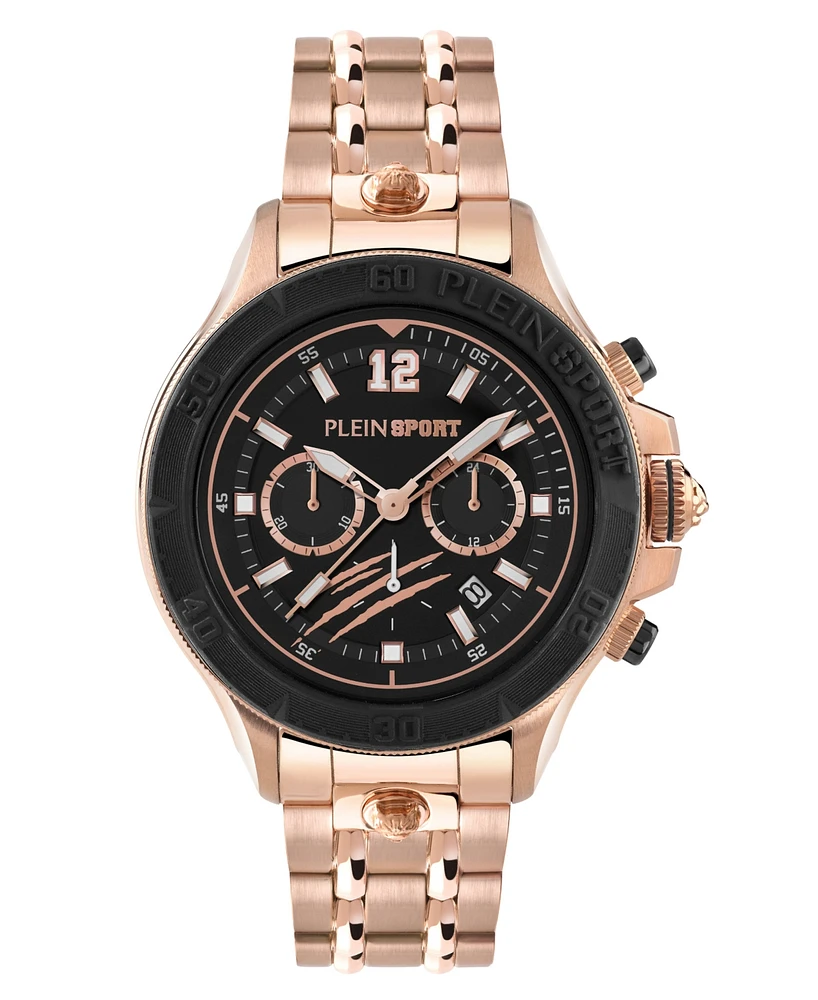 Plein Sport Men's Warrior Tech Chronograph Date Quartz Rose Gold Stainless Steel 47.5MM