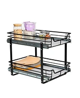 Household Essentials Glidez Multipurpose Paint-Finished Steel Pull-Out/Slide-Out Storage Organizer with Plastic Liners for Under Cabinet Dual-Slide 2