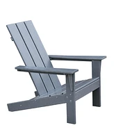 Simplie Fun All-Weather Outdoor Adirondack Chair in Grey