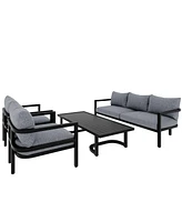 Outdoor Steel Sofa Set, Waterproof and Anti-uv