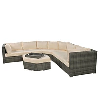 Streamdale Furniture 6 Piece Outdoor Wicker Patio Furniture Set