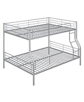 Simplie Fun Full Xl Over Queen Metal Bunk Bed, White