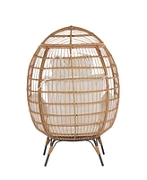 Simplie Fun 440lb Capacity Beige Wicker Egg Chair - Indoor/Outdoor