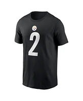 Nike Men's Justin Fields Black Pittsburgh Steelers Player Name Number T-Shirt