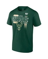 Fanatics Men's Hunter Green Milwaukee Bucks 2024 Central Division Champions Locker Room T-Shirt