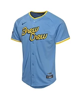 Nike Big Boys and Girls Christian Yelich Powder Blue Milwaukee Brewers City Connect Limited Player Jersey