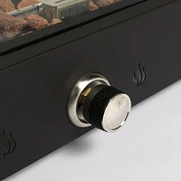 28" Portable Propane Fire Pit with Glass Wind Guard