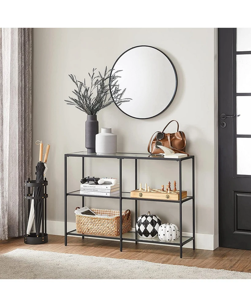 Slickblue Console Sofa Table With 3 Shelves, Steel Frame