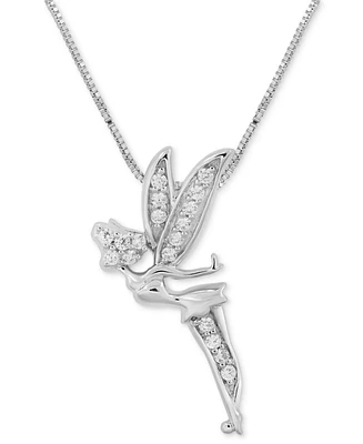 Diamond Tinkerbell Pendant Necklace (1/10 ct. t.w.) in Sterling Silver, 16" + 2" extender