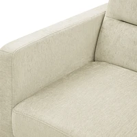 Loveseats Sofa Bed With Pull-Out Bed, Adjustable Back And Two Arm Pocket, Beige (54.5"X33" X 31.5")