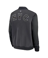 Nike Men's Charcoal New York Mets 2024 City Connect Authentic Collection Game Time Full-Zip Bomber Jacket