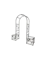 Streamdale Furniture Outdoor Black Metal Garden Arbor Archway