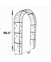 Streamdale Furniture Outdoor Black Metal Garden Arbor Archway