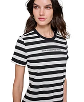 Karl Lagerfeld Paris Women's Striped Short-Sleeve Dress