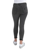 Indigo Rein Juniors' High-Rise Destucted Curvy Crop Jeans